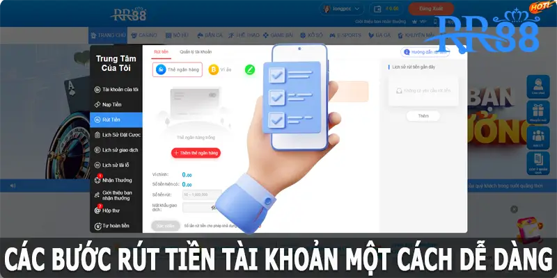 Các bước rút tiền RR88 một cách dễ dàng.