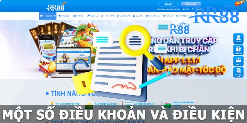 Một số điều khoản và điều kiện tại RR88