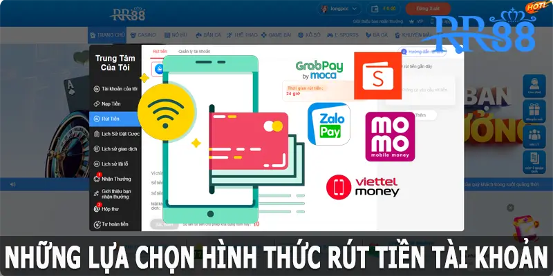 Những lựa chọn hình thức rút tiền RR88 hỗ trợ và đảm bảo an toàn.