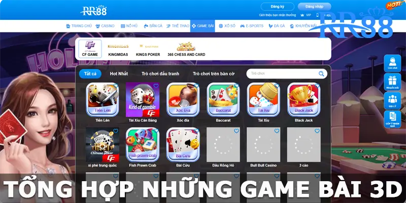 Tổng hợp những game bài 3D RR88 hot nhất hiện nay